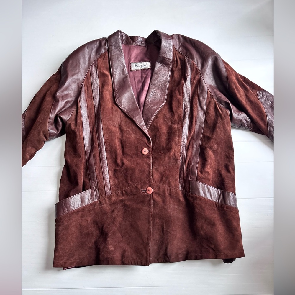 Marie José Vintage Suede Leather Jacket Brown Blazer